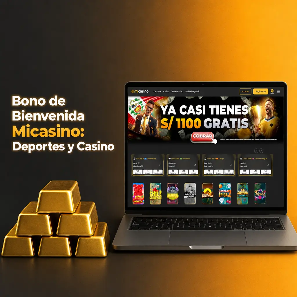 Bono de bienvenida Micasino para deportes y casino, con montos, depósito mínimo y requisitos de apuesta.