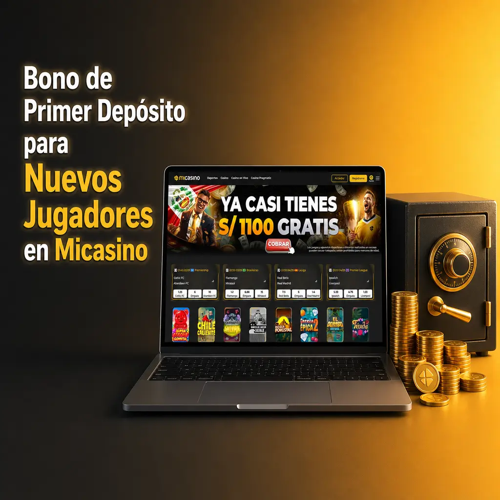 Bono de primer depósito en Micasino: 100% hasta 1,500 PEN en deportes o 1,700 PEN en casino, depósito mínimo 20 PEN.
