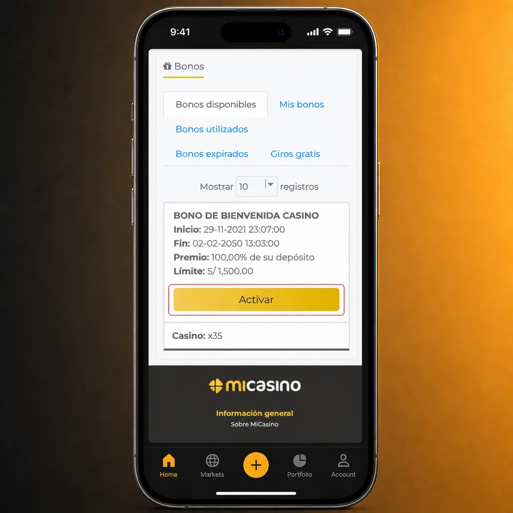 Pasos para reclamar el bono de bienvenida en Micasino: crea tu cuenta, verifica tu identidad y deposita desde 20 PEN.