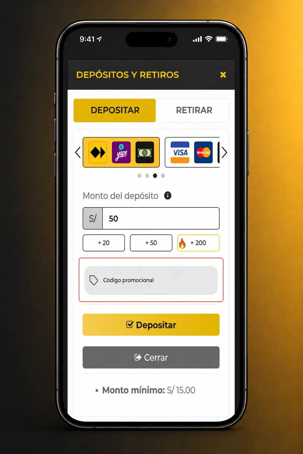Pasos para activar un bono en Micasino Perú: regístrate, verifica tu DNI, deposita con Yape o Plin y canjea el código.