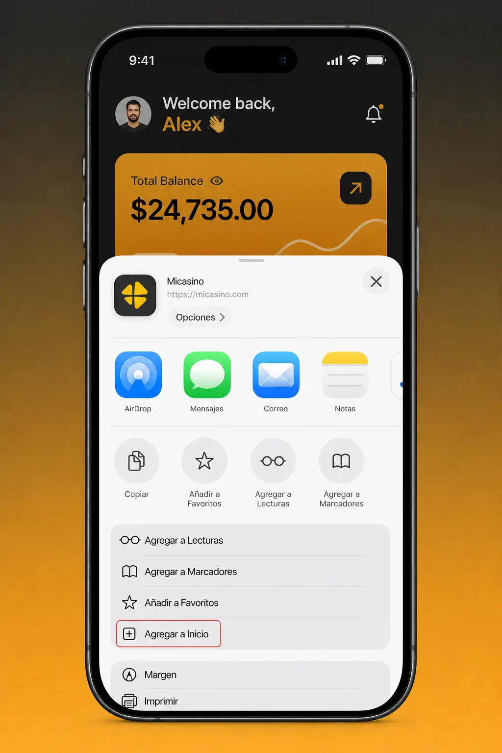 Pasos para descargar e instalar la app de Micasino en dispositivos iOS, desde la descarga hasta abrir el ícono.